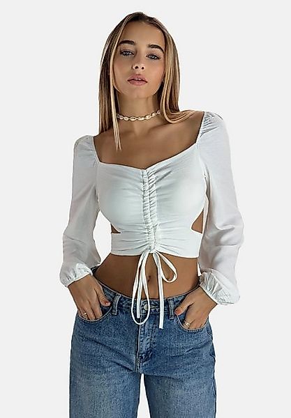 Elara Klassische Bluse Elara Damen Elegantes Off-Shoulder-Crop-Top (1-tlg) günstig online kaufen