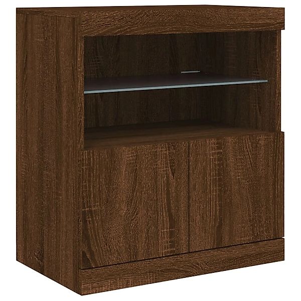 vidaXL Sideboard mit LED-Leuchten Braun Eichen-Optik 60x37x67 cm 836657 günstig online kaufen