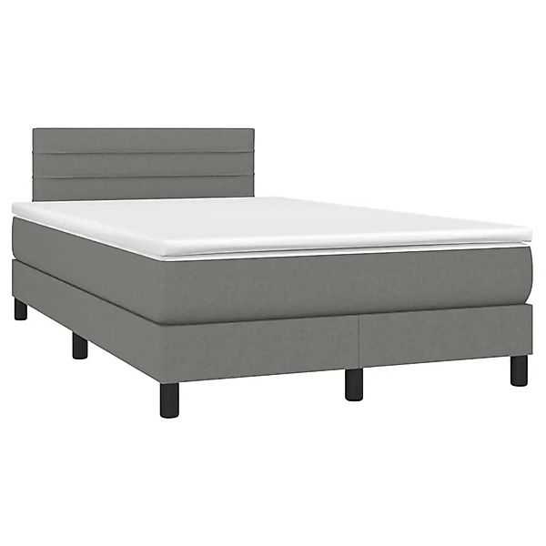 vidaXL Boxspringbett mit Matratze & LED Dunkelgrau 120x190 cm Stoff 3270047 günstig online kaufen