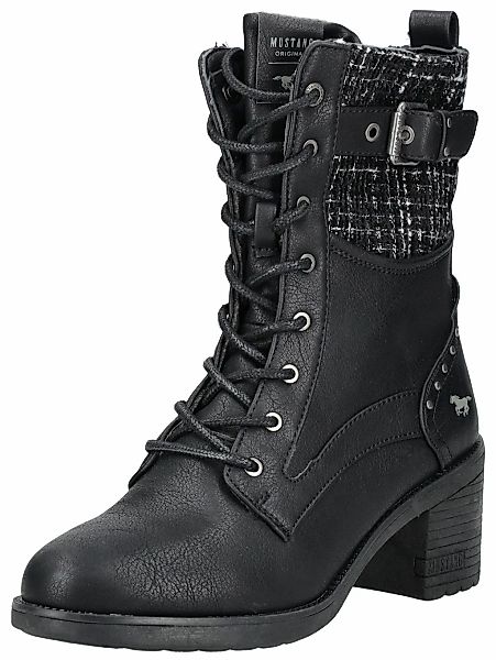 Mustang Shoes Schnürstiefelette "Mustang Shoes Stiefelette Lederimitat/Text günstig online kaufen