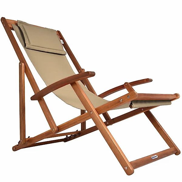 Sonnenliege Creme Akazienholz 94x60x94cm günstig online kaufen