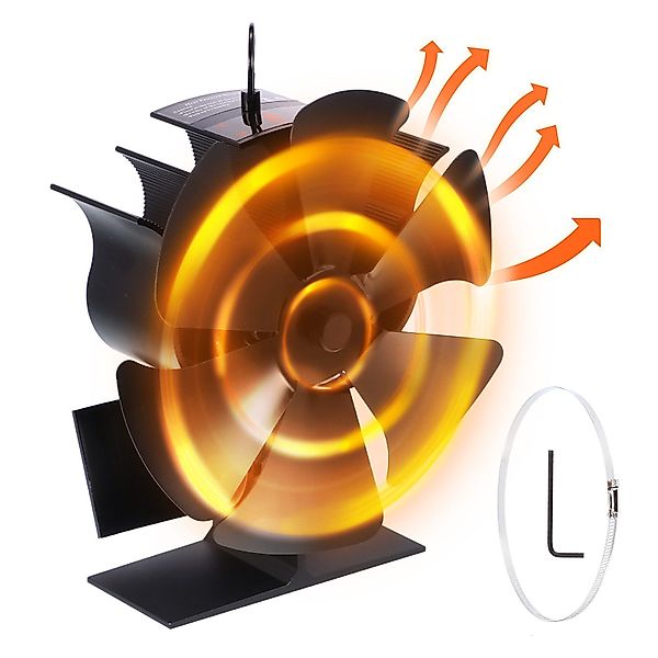 BlingBin Kaminventilator 5/6 Flügel Ofenventilator Kaminofen günstig online kaufen