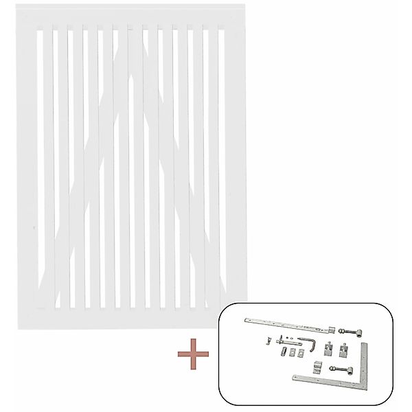 Einzeltor Sendai Nadelholz Weiß 100 cm x 140 cm günstig online kaufen