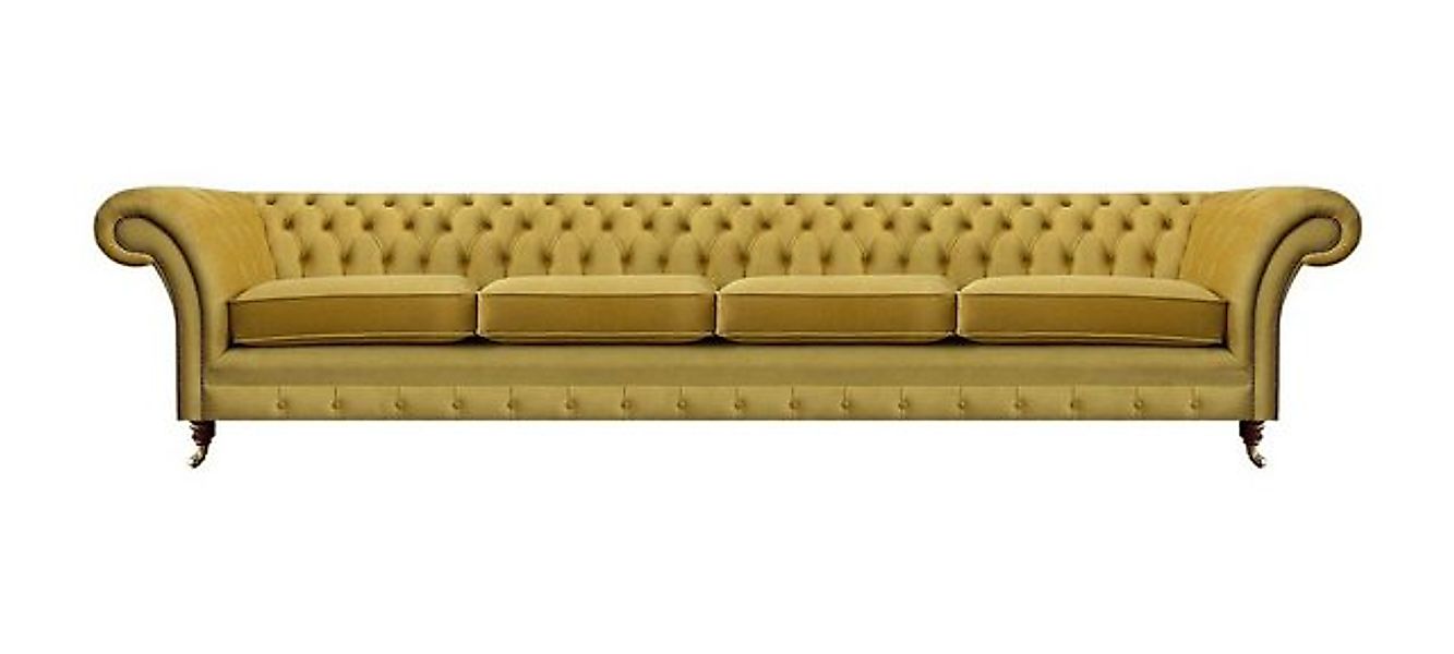 JVmoebel 4-Sitzer Wohnzimmer Gelb Sofa Viersitzer Couch Chesterfield Polste günstig online kaufen