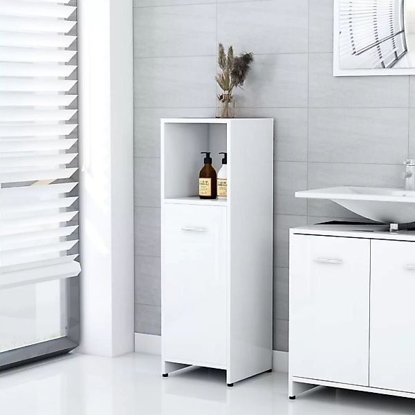 Badezimmerschrank Hochglanz-weiß 30x30x95 Cm Spanplatte günstig online kaufen
