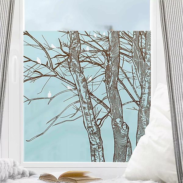 Fensterfolie Natur & Landschaft Winterbäume günstig online kaufen