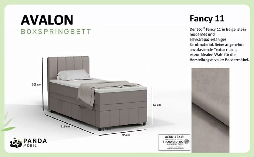PANDA MÖBEL GmbH Boxspringbett Avalon, 90x200, 100x200, 120x200, Polsterbet günstig online kaufen