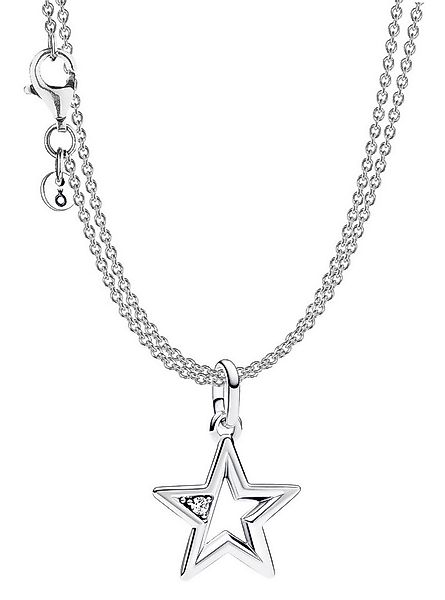 Pandora Kette mit Anhänger Geschenkset mit 2-reihiger Funkelnder Stern Silb günstig online kaufen