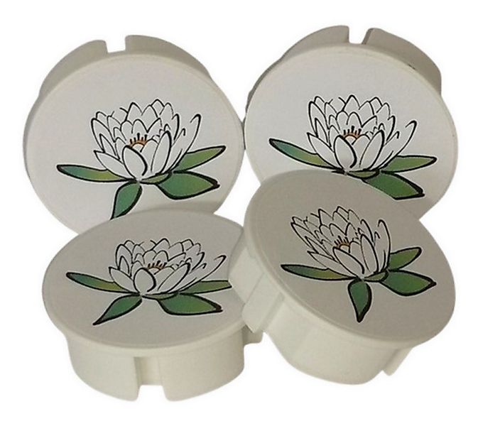 STECKEL Wanddekoobjekt Steckdosen Abdeckung 4xBlume Weiß – Staub/Spritzschu günstig online kaufen