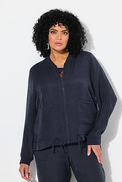 Ulla Popken Kurzjacke Blouson Tunnelzug Collegekragen günstig online kaufen