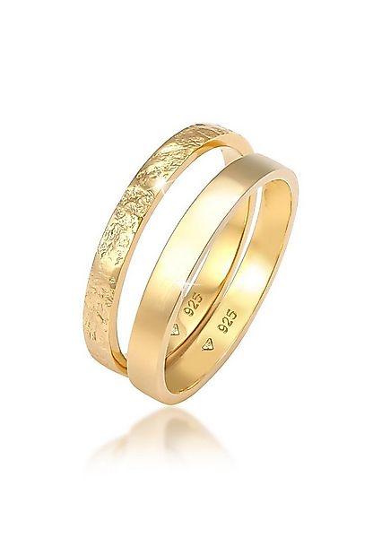 Elli Ring-Set Bandring Basic Gehämmert Schmuck Geschenk (Set 2-tlg) 925 Sil günstig online kaufen