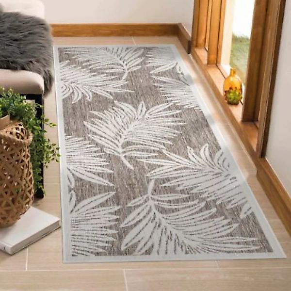 carpet city® In-& Outdoor-Teppich Wetterfest Balkon Terrasse - Beige, Flora günstig online kaufen
