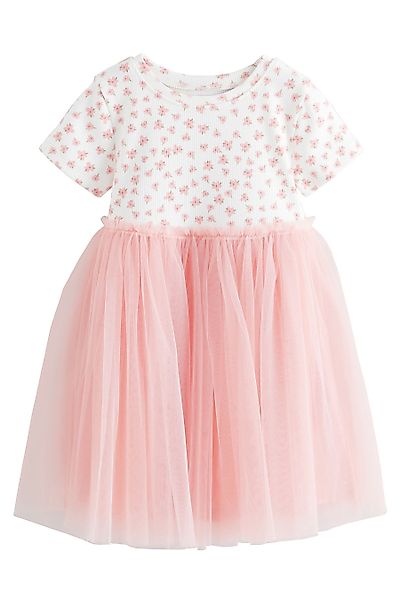 Next Partykleid Kurzärmliges geripptes Partykleid mit günstig online kaufen