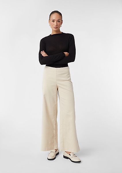comma Chinos Hose Verkürzte Wide-Leg-Hose aus günstig online kaufen