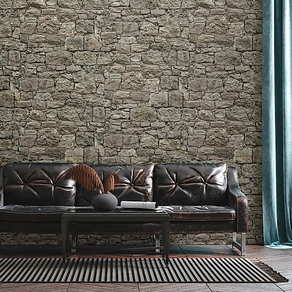 PROFHOME 393171-GU Fototapete Steinoptik Matt Grau Beige 1,59 m x 2,8 m 0,5 günstig online kaufen