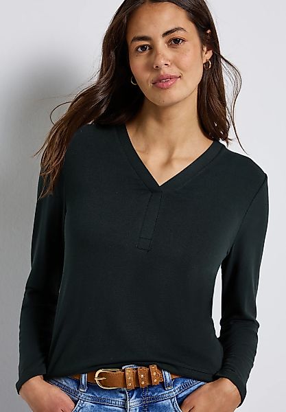STREET ONE Langarmshirt, mit V-Ausschnitt günstig online kaufen