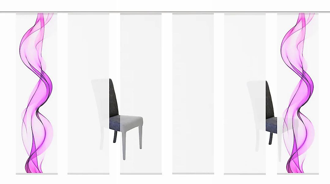 HOME WOHNIDEEN Schiebegardine "ALBERTA" Klettband 6 Stk. tlg. HxB: 245x60, günstig online kaufen