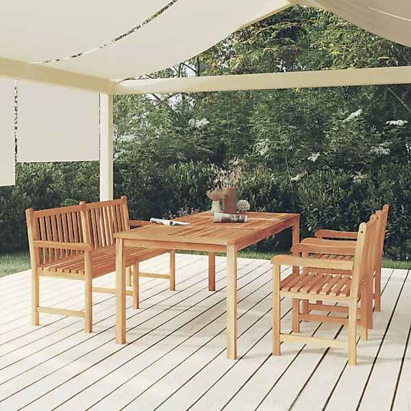 Vidaxl 4-tlg. Garten-essgruppe Massivholz Teak günstig online kaufen