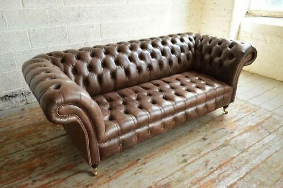 JVmoebel 3-Sitzer Sofa Couch Polster 3 Sitzer Rollen Chesterfield 100% Lede günstig online kaufen