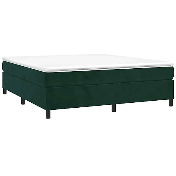 vidaXL Boxspringbett mit Matratze Dunkelgrün 200x200 cm Samt 3144702 günstig online kaufen
