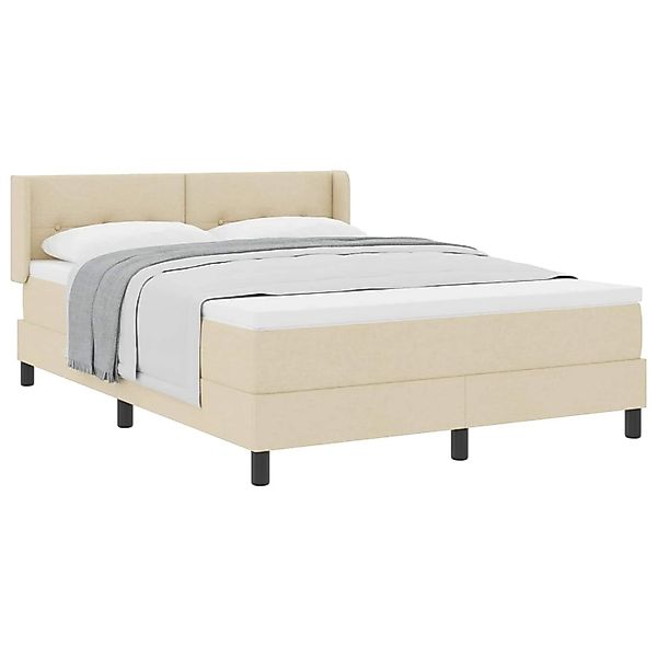 vidaXL Boxspringbett mit Matratze Creme 200 x 160 cm Polyester 3341116 günstig online kaufen