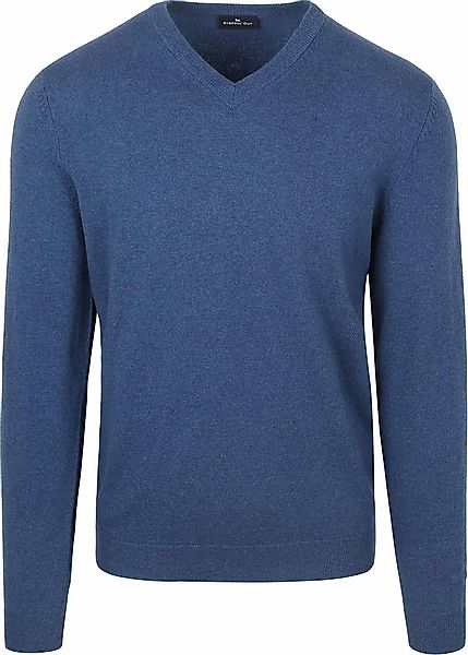 Steppin' Out Pullover V-Ausschnitt Merinowolle Mid Blau - Größe XL günstig online kaufen