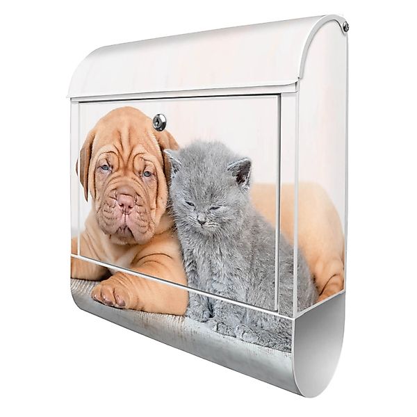 Banjado Design Briefkasten Weiß Pulverbeschichtet 39x47x14cm 2 Schlüssel Mi günstig online kaufen