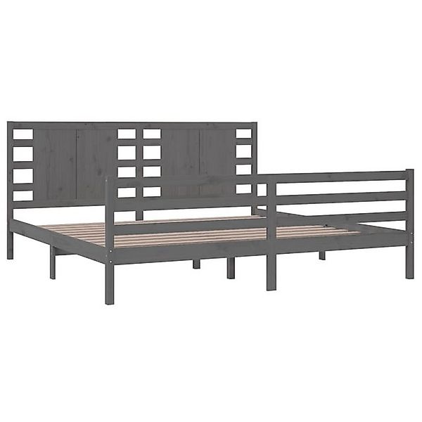 vidaXL Bettgestell Massivholzbett Grau Kiefer 200x200 cm Bett Bettgestell D günstig online kaufen