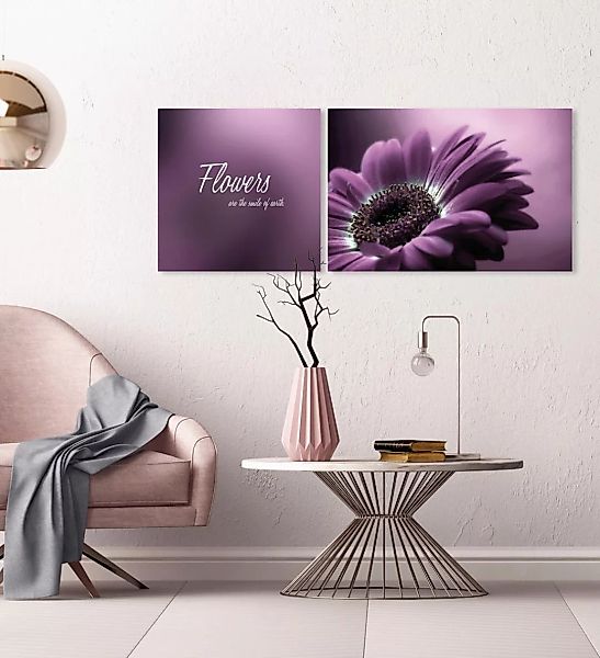 queence Leinwandbild "Flower", Blumen-Blumenbilder-Kunst-Modern-Spa-Spa Bil günstig online kaufen