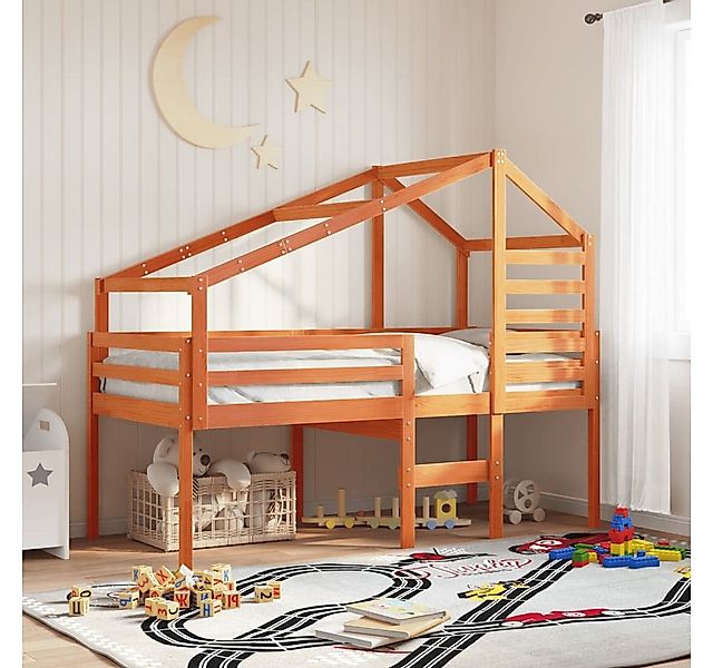 vidaXL Bett, Dach für Kinderbett Wachsbraun 198x87x113 cm Massivholz Kiefer günstig online kaufen