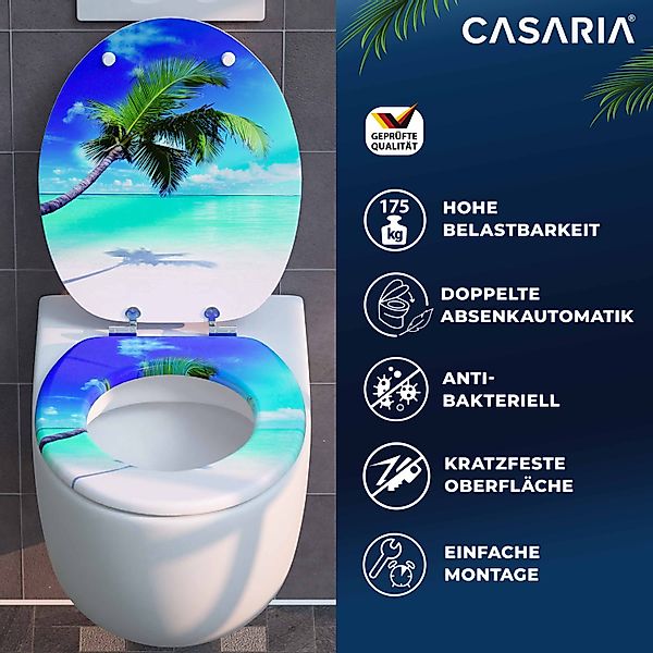 Casaria WC-Sitz, Doppelte Absenkautomatik MDF Holz günstig online kaufen