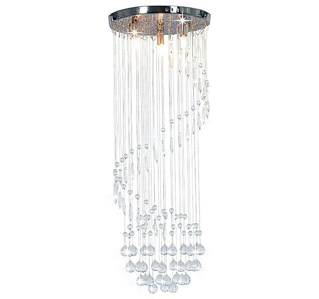 vidaXL Deckenleuchte Deckenleuchte mit Kristallperlen Silbern Spirale G9 günstig online kaufen