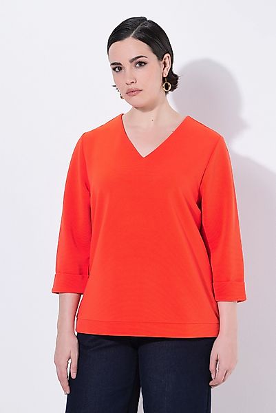 Ulla Popken T-Shirt Shirt Struktur Rundhalsausschnitt günstig online kaufen