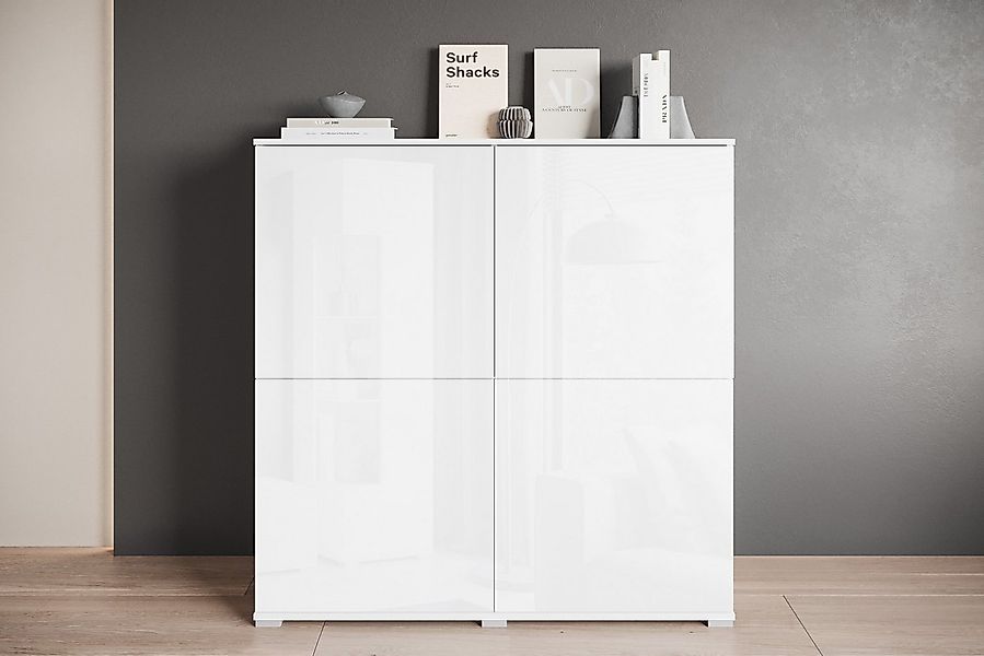 INOSIGN Highboard Kenia, moderne grifflose Hochkommode mit 4 Türen, Breite günstig online kaufen