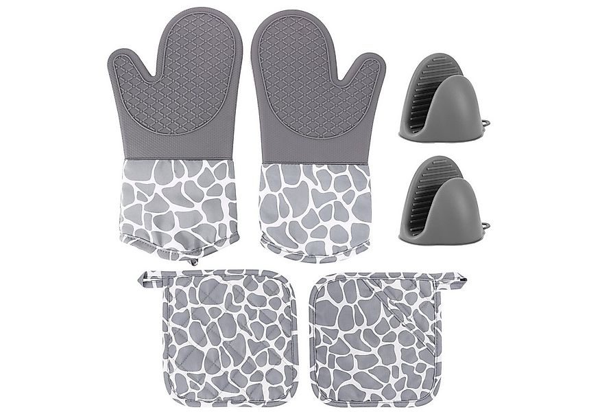 BlingBin Topfhandschuhe Ofenhandschuhe Topflappen Set, Anti-Rutsch Silikon günstig online kaufen