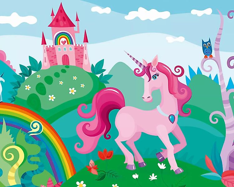 Fototapete "Pink Unicorn" 4,00x2,50 m / Glattvlies Brillant günstig online kaufen