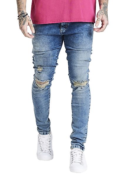 SikSilk Herren Jeans SLIM FIT DISTRESSED DENIMS SS-20870 Washed Light Blue günstig online kaufen