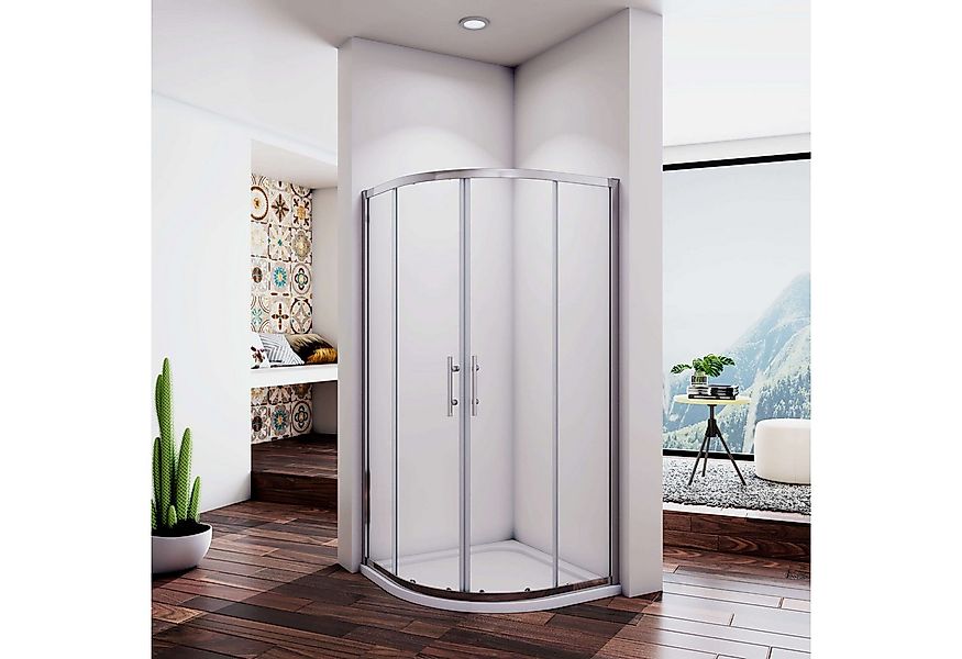 Duschparadies Runddusche Runddusche Duschtür Viertelkreis ESG Schiebetür Du günstig online kaufen