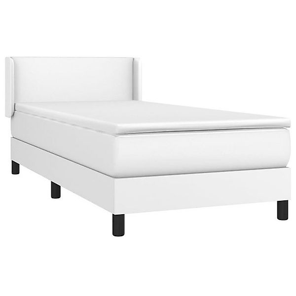 vidaXL Bett Boxspringbett mit Matratze Weiß 90x190 cm Kunstleder günstig online kaufen