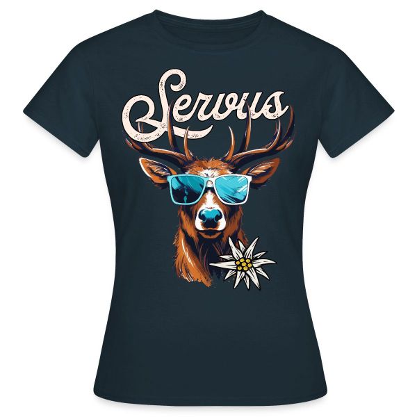 Spreadshirt T-Shirt Servus Hirsch Mit Sonnenbrille günstig online kaufen