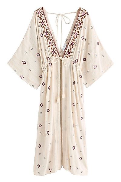 Next Strandkleid Kimono in Maxilänge mit Bindedetail vorne (1-tlg) günstig online kaufen