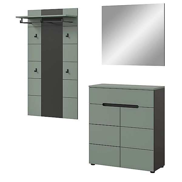 Inn.Furn Garderoben-Set 3-teilig in Salbei und Grau 175 cm Cooper günstig online kaufen