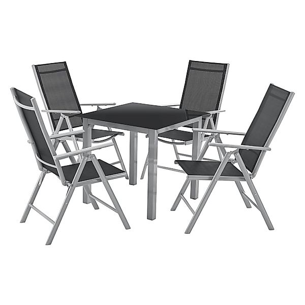 Juskys Garten-Essgruppe Milano, (5-tlg), 4 Gartenstühlen günstig online kaufen
