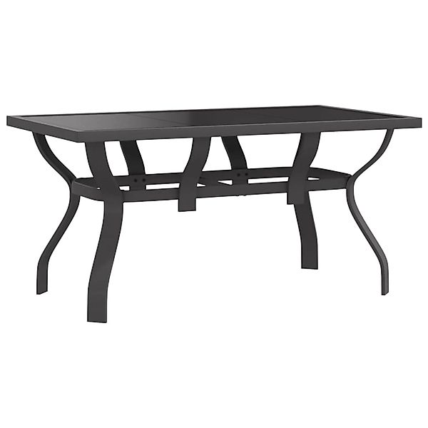 vidaXL Gartentisch Grau und Schwarz 140x70x70 cm Stahl und Glas 318770 günstig online kaufen
