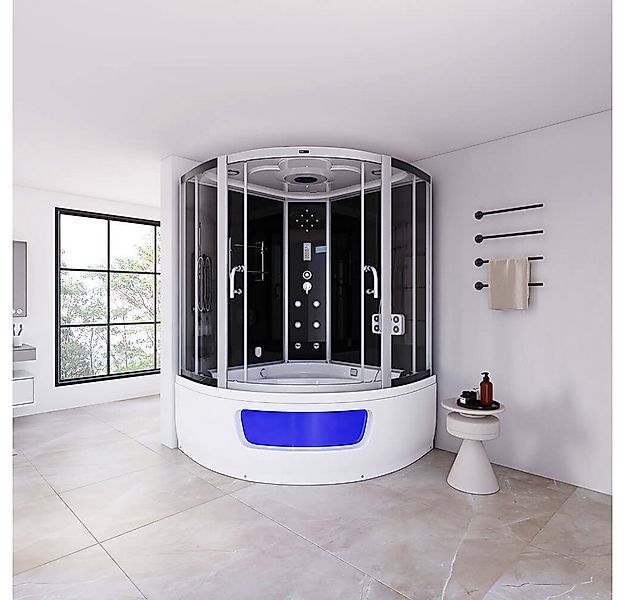 HOME DELUXE Dampfdusche EXCLUSIO - Schwarz, BxT: 135x135 cm, Badewanne, Dus günstig online kaufen