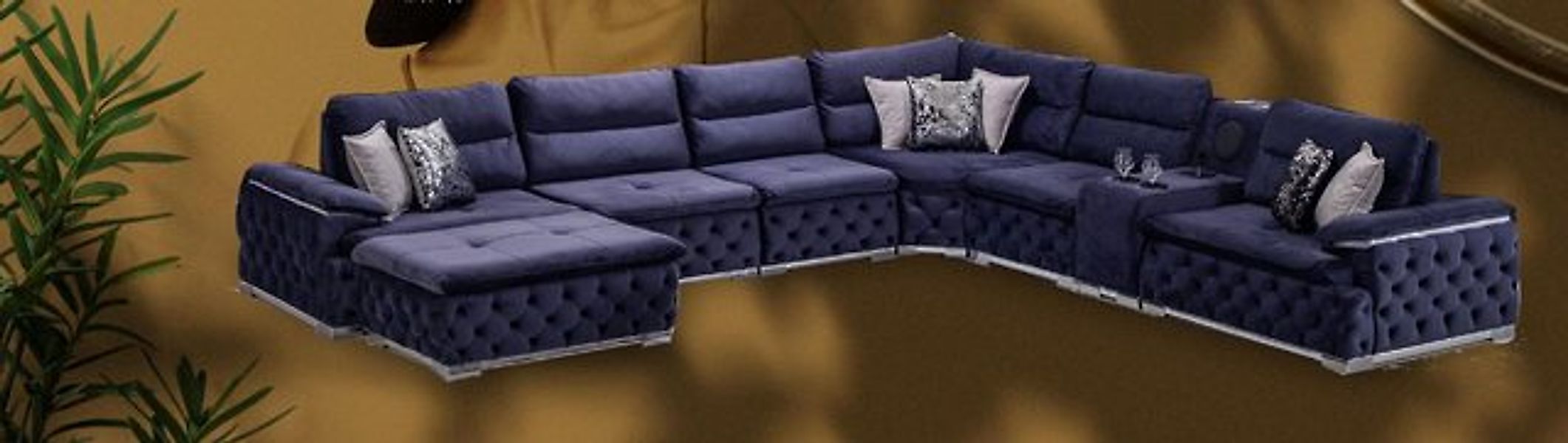 Xlmoebel Ecksofa Chesterfield Ecksofa in U-Form für das Wohnzimmer im itali günstig online kaufen