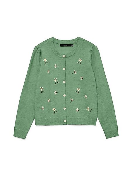 Vero Moda Strickjacke VMFIORELLA EMB LS O-NECK SHORT CARD BOO mit Blumensti günstig online kaufen