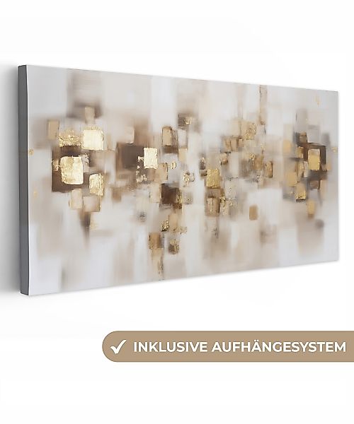 OneMillionCanvasses® Leinwandbild Panorama Abstrakte Quadrate - günstig online kaufen