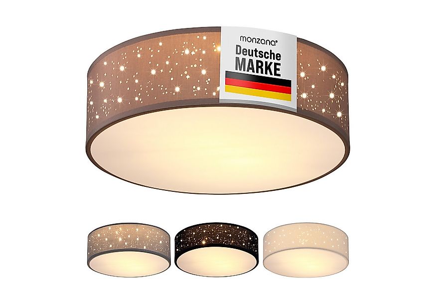 monzana Deckenleuchte, 30 cm, Sternenhimmel Rund Stoffschirm 30 cm 1-Flammi günstig online kaufen