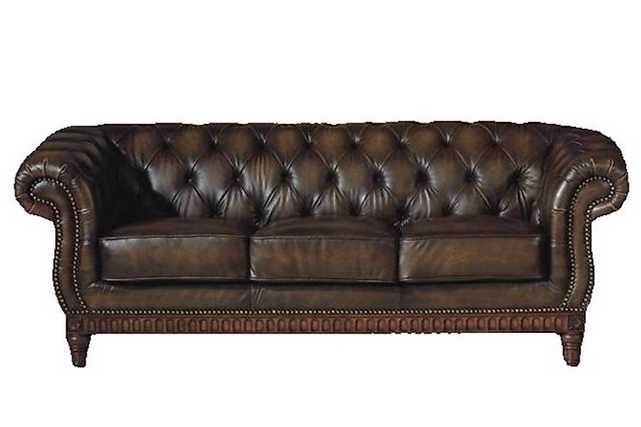 Salottini Polstergarnitur Chesterfield London Sofagarnitur 3/3 Ledergarnitu günstig online kaufen
